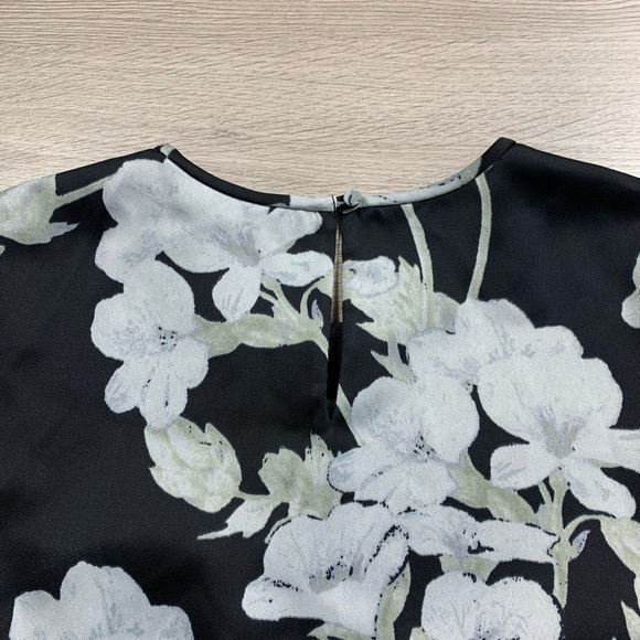CLUB MONACO Milah Black White Floral Print Top Blouse - Picture 6 of 12